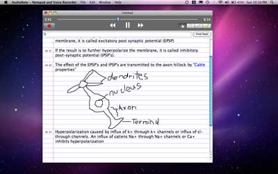 Class notes using AudioNote for Mac